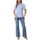 thumbnail image 2 of Camisa de botón INSPIRE CHIC para mujer con cuello, con contraste en los bordes, manga corta abullonada, talla XL, azul claro, 2 of 6