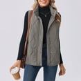 thumbnail image 7 of CHUMUD Women's Puffer Vest Lightweight Quilted Stand Collar Sleeveless Jackets Fall Winter 2025 Button Zip Up Padded Coat, 7 of 7