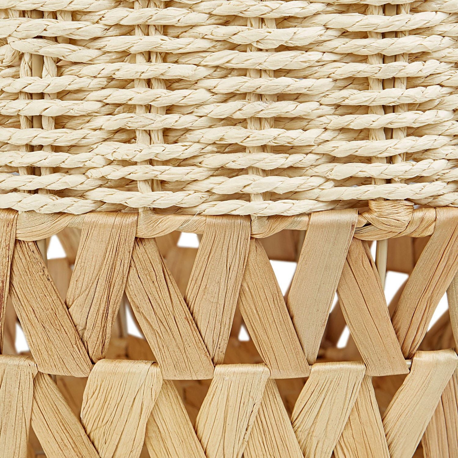 Hometrends Round Paper/ Water Hyacinth 2-Tone Basket
