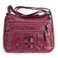 thumbnail image 2 of BadPiggies Crossbody Bag for Women Pocketbooks Soft PU Leather Purses and Handbags Multi Pocket Shoulder Bags - Red, 2 of 9