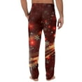 thumbnail image 4 of Fabrcox Christmas Home Pajamas Bottoms for Men Christmas Snowflake Printed Drawstring Pj Pants with Pockets Casual Elastic Waist Straight Leg Lounge Bottoms, Wine M, 4 of 6