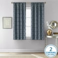 thumbnail image 3 of (2 pack) Mainstays Jacquard Blackout Panel Pair, Set of 2 Curtains, Blue Ogee, 37"W x 63" L, 3 of 9