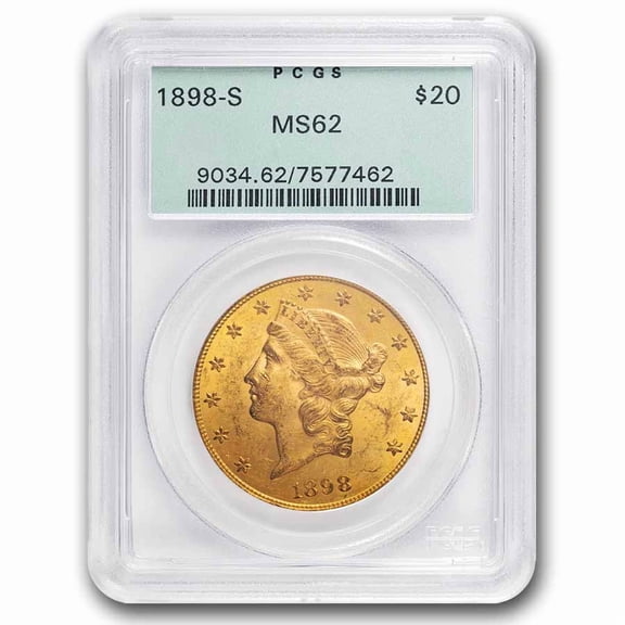 1892-S $20 Liberty Gold Double Eagle MS-62 PCGS