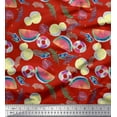 thumbnail image 1 of Soimoi Cotton Duck Fabric Fruits,Swim Ring & Goggles Summer Designs Print Fabric by The Yard 56 Inch Wide, 1 of 1