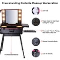 thumbnail image 3 of Byootique Rolling Makeup Case with Bulb Mirror Adjustable Leg Detachable Wheel, 3 of 12