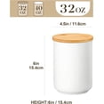 thumbnail image 2 of Tea Coffee Sugar Canisters, 1120ml Ceramic Kitchen Canisters, White Canister with Airtight Bamboo Lid for Coffee, Flour, Spices, Tea, Sugar, 2 of 4