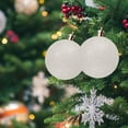 thumbnail image 2 of Adornos navideños de 5 pulgadas - Bolas de purpurina irrompibles para árbol/corona, paquete a granel de bolas colgantes de plástico, decoración navideña para fiestas y hogar (blanco), 2 of 4