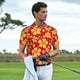 thumbnail image 3 of Balery Red Vintage Flowers Camisa Polo de Hombre con Estampado, de Manga Corta y Tejido Medio, Camisa Tipo Golf Polo-Large, 3 of 6