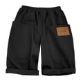 thumbnail image 4 of Gubotare Shorts de Gym pour Garçons Shorts pour Hommes à Évacuation de l'Humidité devant Plat Extensible Short de Performance Taille 9-10 (Noir, 9-10 Ans), 4 of 5