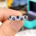 thumbnail image 2 of 1.50cT Lab Created Blue Sapphire Ring 14k White Gold Plated Women Wedding Promise Band Ring, 2 of 4