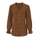 thumbnail image 1 of Camisas con cuello en V y botones para mujer, manga larga/corta, para oficina, informales, de negocios, blusas lisas, 1 of 6