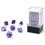 Chessex Dice: Nebula Mini Polyhedral Set Luminary Nocturnal/Blue (7)