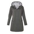 thumbnail image 4 of GEWSEY Rain Jacket Women Waterproof Lightweight Full Zip Lined Long Raincoat with Hood Outdoor Windbreaker Trench Coat Outerwear (Grey, 3XL), 4 of 8