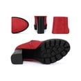 thumbnail image 4 of BLISSFUL STEP Platform Boots Round Toe Side Zip Block Heels Ankle Boots for Women, 4 of 6