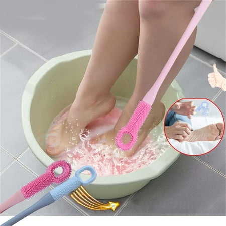 Vacemry Under  Long Bristle Foot Brush Deep Cleaning Silicone Scrubber Toe Seam Hygiene Tool Bathroom Grooming Instrument Personal Care Essential