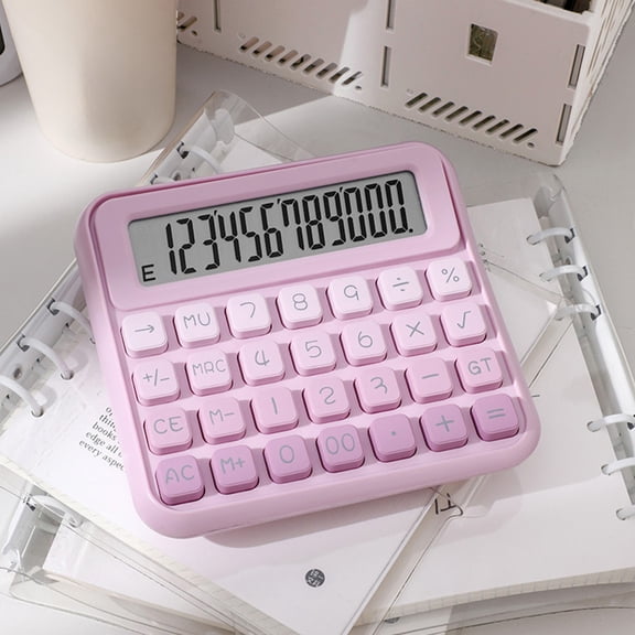 12 Digit Desktop Calculator with Large LCD Display, Dual Power Tilted Screen Office Function Calculator for Home, School, Business Use