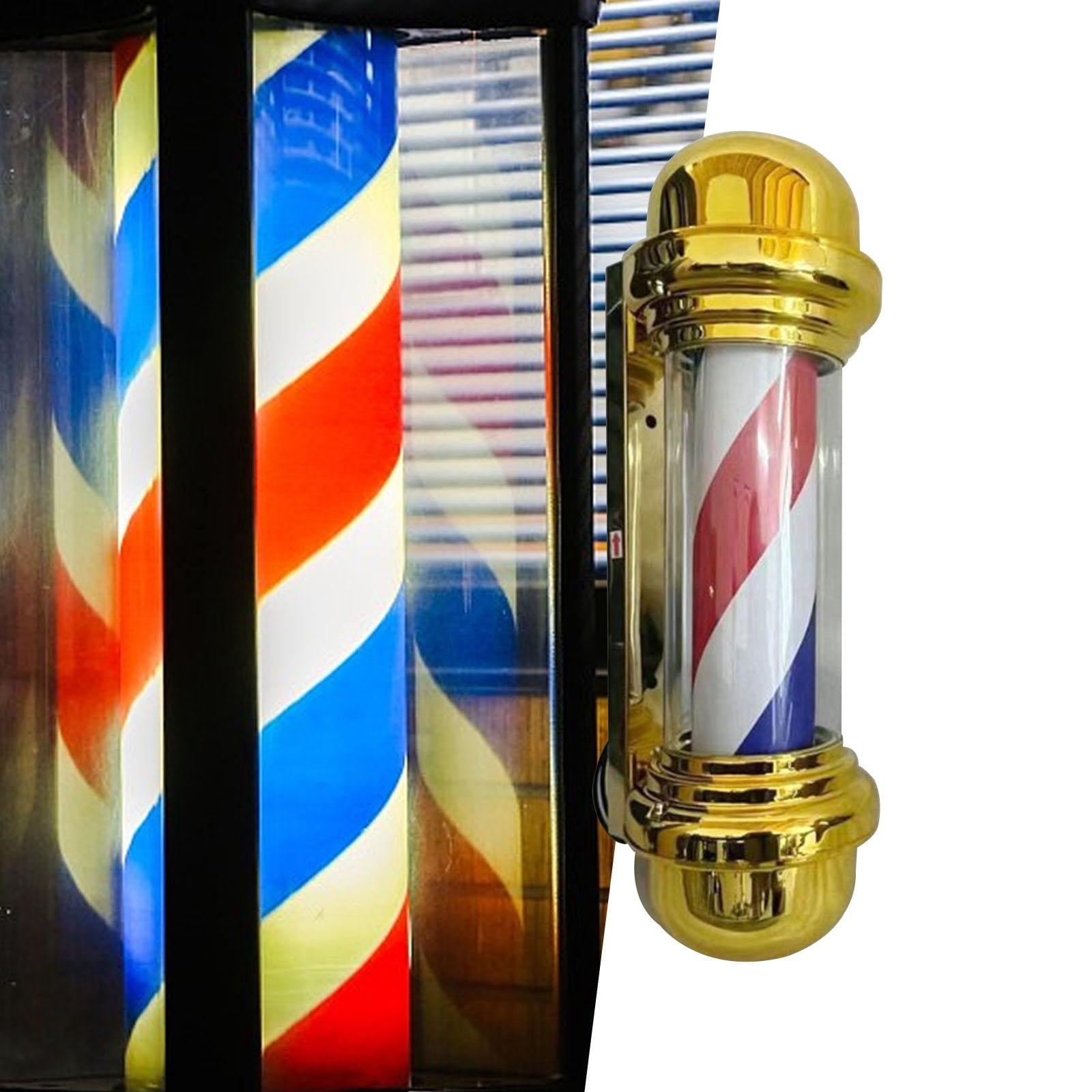 FITYLE Barber Pole Led Lights Barbershop Light Fixture Wall Hanging Salon Rotating Light Hair Salon Barber Shop Open Sign for Outside
