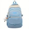 thumbnail image 5 of 1pc New Junior High High School Students, Large Capacity Multi-layer Design Portable Backpack, Wide Shoulder Straps Simple Backpack, Fashion Contrast Color Bag, 5 of 5