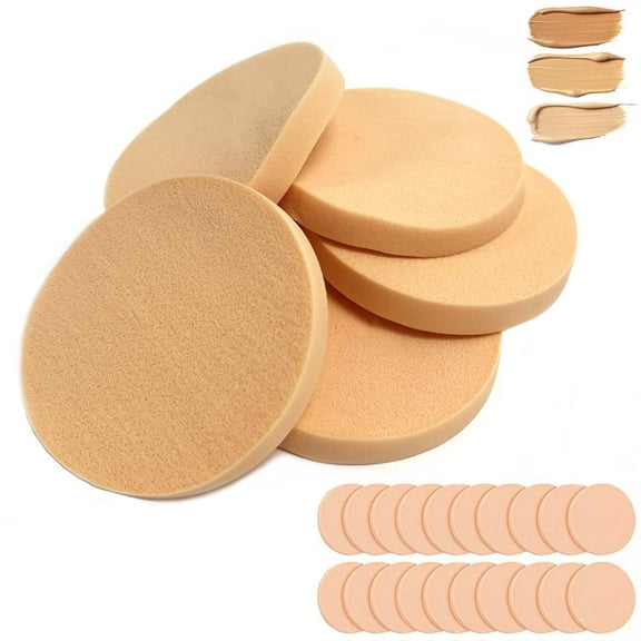 25Pc Round Makeup Facial Sponges Pads Soft Powder Puff Cosmetic Foundation Cream