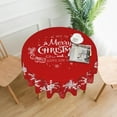 thumbnail image 2 of Merry Christmas Tablecloth Round 60 Inch Snowflake Tablecloth Waterproof Polyester Washable Table Cover with Winter Snowflake Pattern Table Cloth for Kitchen Dining Room Christmas Party Picnic Patio, 2 of 6