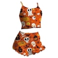 thumbnail image 2 of MVRLSH Womens Pajama Sets for Women 2 Piece Halloween Pattern Tank Top And Shorts Home wear Outfit Soft Sleepwear Lounge Set Orange - M, 2 of 4