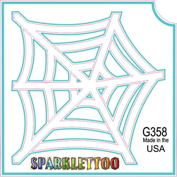 Ruby Red Paint G358 1.5 x 2.3 x 2.3 in. 3-Ply Spider Web Design Glitter Tattoo - Pack of 100