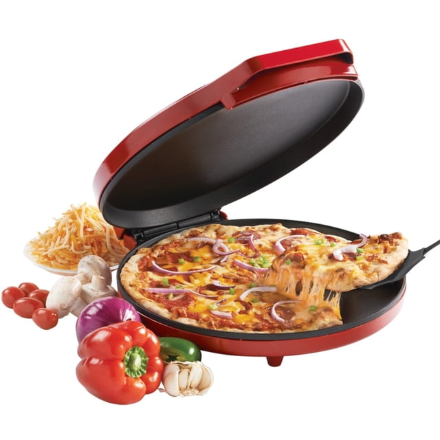 Betty Crocker BC-2958CR - Máquina para hacer pizzas de 1440 vatios para el hogar,