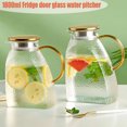 thumbnail image 5 of 1.5L Glass Pitcher with Stainless Steel Gold Lid - Ideal Fridge Door Water Pitcher for Hot or Cold Beverage, Iced Tea, Juice, Milk, Coffee, Lemonade, 5 of 7