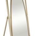 thumbnail image 5 of DecMode 17" x 66" Gold Metal Geometric Oval Floor Mirror with Rectangular Frame and Stand, 5 of 9
