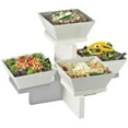 thumbnail image 1 of Cal Mil 3024-55 Luxe White Stainless Steel Trim Multi Level 4 Bowl Display Stand - Silver, 1 of 1