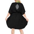 thumbnail image 4 of HAPPY BAY Women's Short Sleeve Beachwear Summer Casual Bikini Cover-Up Vacation Mini Cover Ups for Swimwear Women Dress 2X-3X Black, Embroidery, 4 of 4