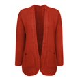 thumbnail image 6 of Ediodpoh Women Casual Solid Crochet Sweater Cardigan Loose Long Sleeve Pocket Long Coat Cardigan Sweaters for Women Orange L, 6 of 7