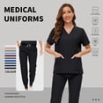 thumbnail image 2 of VIAOLI Women's Jogger Scrub Set -  Soft Stretch V-Neck Top & Elastic Waist Pants Uniform, 8 Colors, 2 of 6