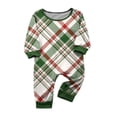 thumbnail image 2 of Yuaguia Family Matching Christmas Pajamas, Red Green White Plaid Long Sleeve Top and Plaid Lounge Pants Sleepwear Set, Festive Holiday Loungewear, Baby 9 Months, 2 of 4