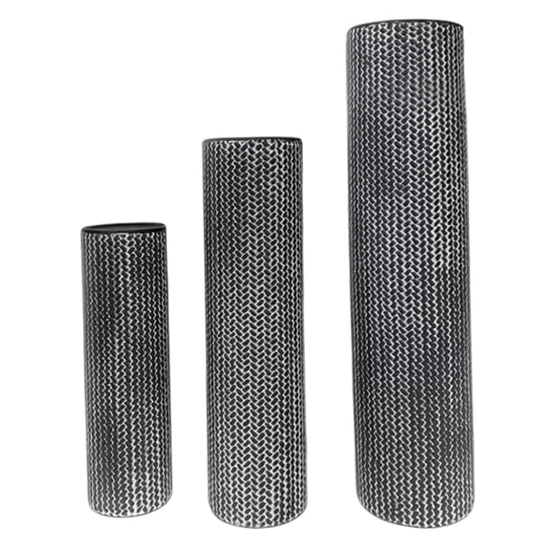 3 jarrones de suelo para arreglos florales, macetas decorativas, organizadores de escritorio, regalo Negro