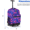 thumbnail image 4 of J World Boys and Girls Sunrise 18" Rolling Backpack For School and Travel, Heart Spray, 4 of 7