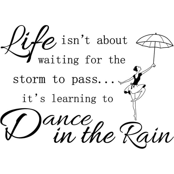 1 Sheet Dance in The Rain Quotes Wall Stickers Vinyl Wall Decor Stickers DIY Saying Wall Art Decal Sticker Home Decoration