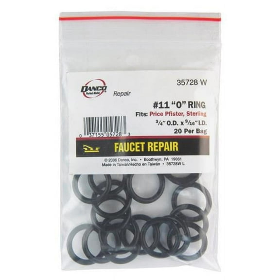 Danco 3/4 in. D X 9/16 in. D Rubber O-Ring 20 pk