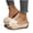 Beige, variant on Tbopshirt Wedge Sandals for Women with Arch Support Open Toe Flower Mid Heels Solid Color Comfortable Dressy Summer Slides