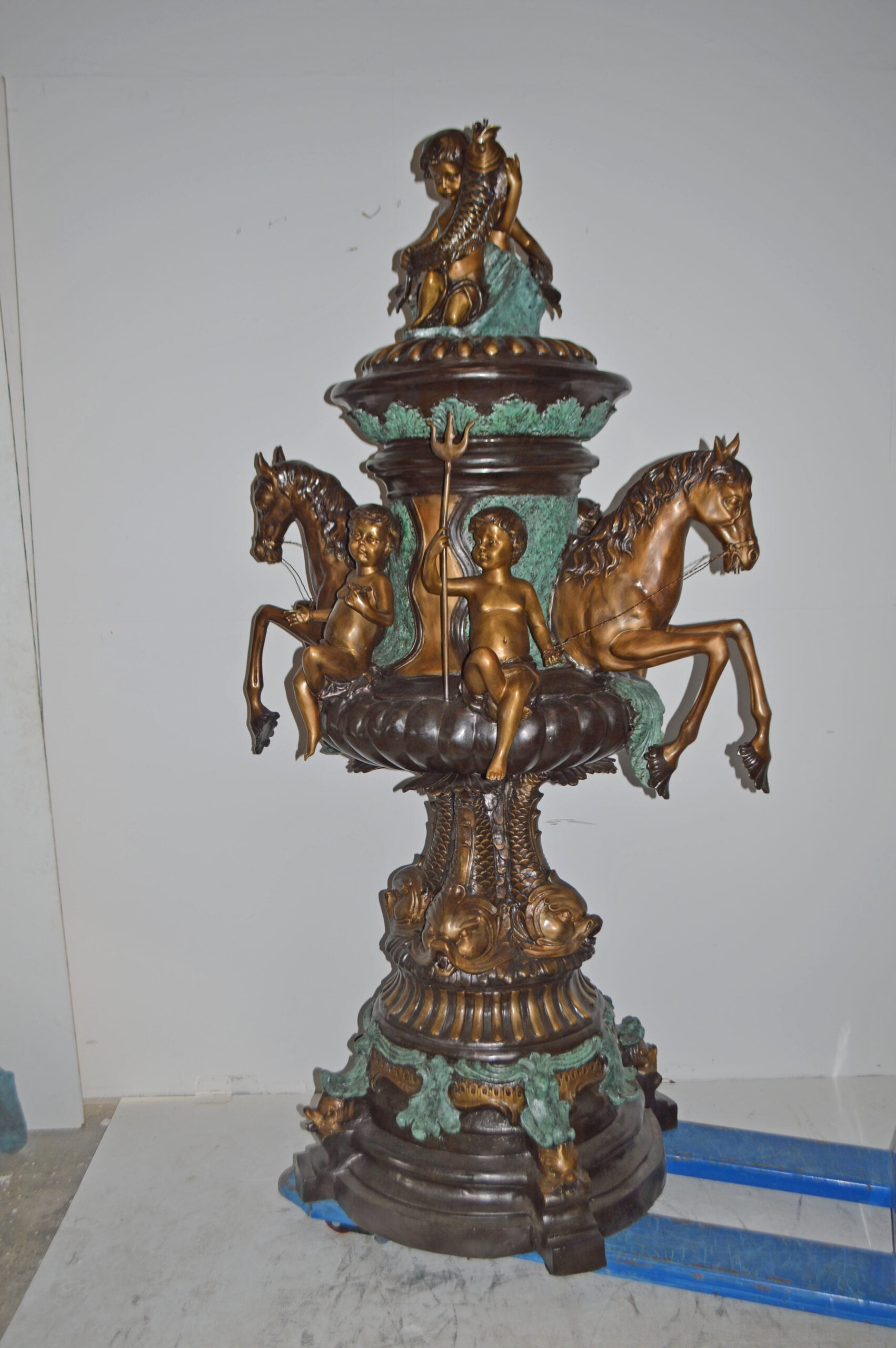 Nifao Seven Feet Tall Tiered Pond – Outdoor Bronze Fountain, Garden Water Feature, 46"L x 46"W x 84"H