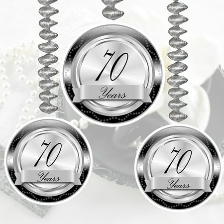 70 YEARS CLASSY BLACK DANGLER (3 COUNT) by Partypro