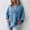 Blue, variant on Aobny Fashion Women's Solid V-neck Casual Pullover Long Sleeved Pocket Top,Blue,L