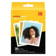Kodak Smile Zink Photo Paper 3.5"x4.25", Sticky Photo Print Paper - 20 Sheets