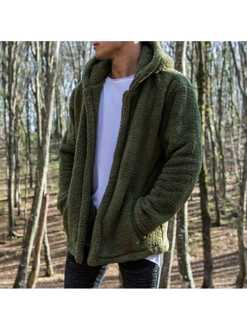 Calsunbaby Mens Teddy Bear Oversized Coat Cardigan Faux Fur