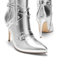 thumbnail image 2 of DREAM PAIRS Women's Metallic Stiletto Heeled Knee High Boots Sexy Fashion Pointed Toe Dress Boots with Stud and Zipper Tassel, 2 of 7