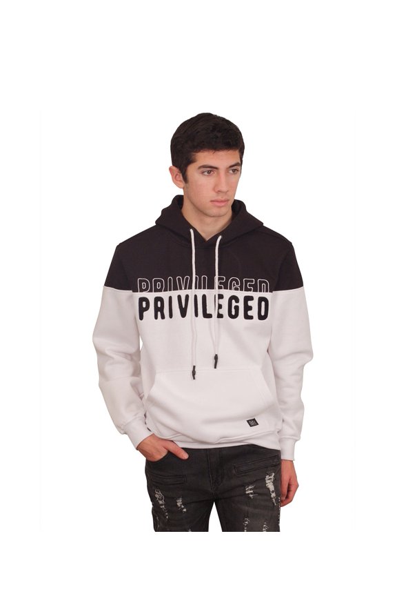 Chenille Embroidered PRIVILEGED Fleece Hoodie
