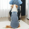 thumbnail image 5 of NovaStitch Fleece Dog T-Shirt Striped Short Sleeves Pet Sweatshirt Soft Dog Shirts Lightweight Stretchy Dogs Clothes for Medium Dogs Sky Blue 4XL, 5 of 6