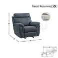 thumbnail image 6 of OakvillePark Columbus Polished Microfiber Upholstered Glider Reclining Chair, Blue, 6 of 7