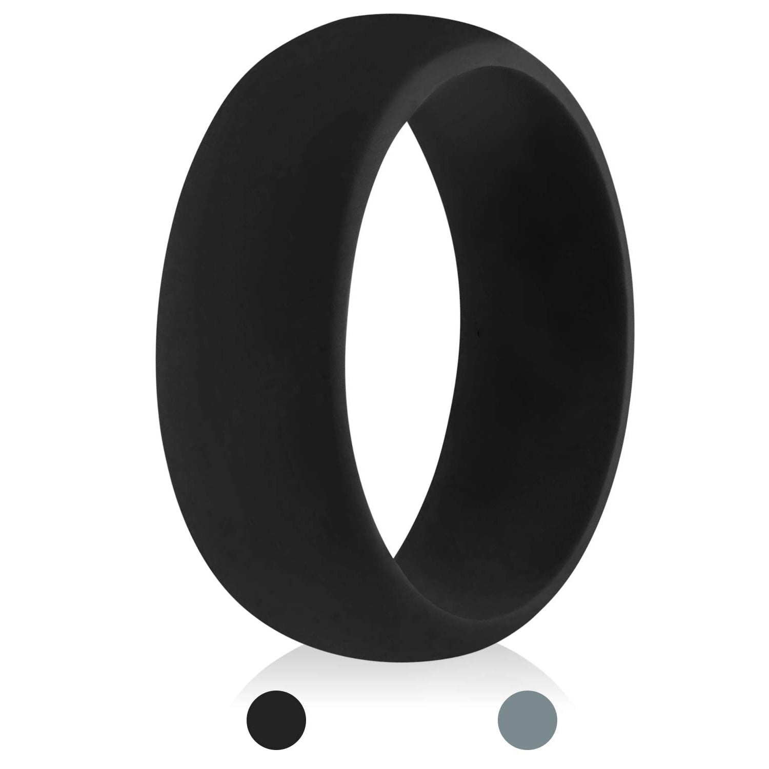 Silicone Ring for Men, Rubber Wedding Bands Step Edge Sleek Design