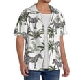 thumbnail image 2 of Yiaed Palm Trees Zebra Print Mens Casual Wrinkle Free Shirts Short Sleeve Button Down Summer Stretch Dress Shirt-3X-Large, 2 of 5